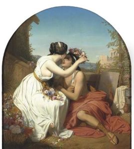 Der Mater Pausias Und Das Blumenmadchen Glykere by Egide Godfried Guffens