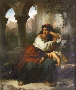 Italienne Et Son Enfant by Carl Adolf Gugel