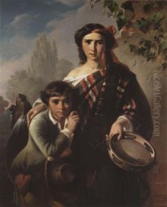 The Street Musicians by Carl Adolf Gugel