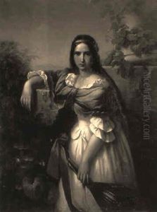 A Young Lady With A Mandolin