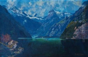 Idyllischer Blick Auf Den Konigssee Mit Kloster St. Bartoloma by Thomas Guggenberger
