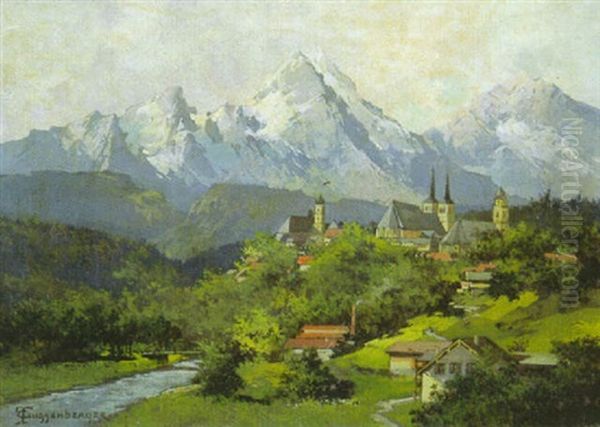 Blick Auf Berchtesgaden Mit Dem Watzmann - view 1
