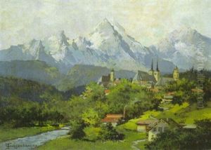 Blick Auf Berchtesgaden Mit Dem Watzmann