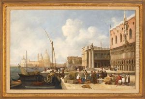 Venetian Scene With The Doge's Palace In The Foreground Venetian Scene With The Doge's Palace In The Foreground
