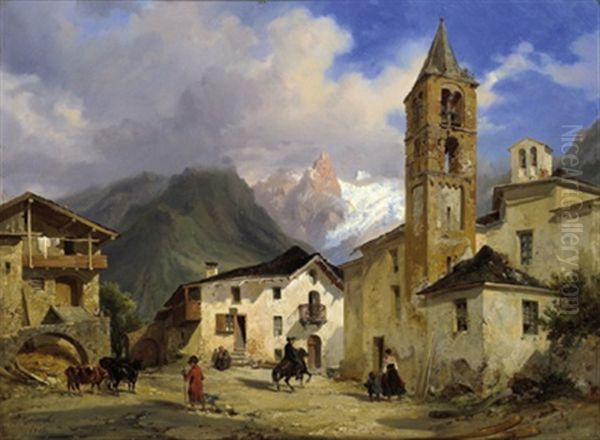 Ein Dorfplatz In Den Bergen Sudtirols - view 1