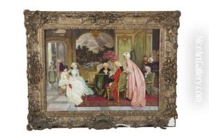 Playing Cards In An Interior by Giuseppe Guidi