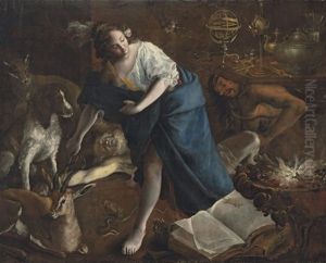 A Sorceress by Bartolomeo Guidobono