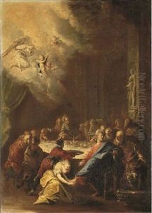 Christ In The House Of Simon The Pharisee by Bartolomeo Guidobono