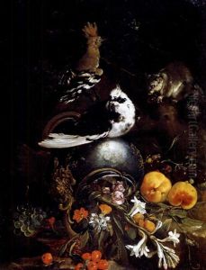 Natura Morta Con Upupa by Domenico Guidobono