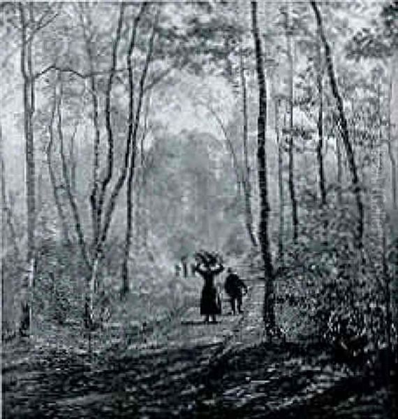 Woodgatherers On A Forest Path - view 1