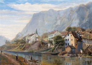 Flussufer Mit Ortschaft
