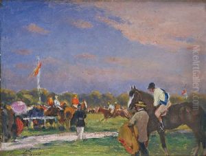 Les Preparatifs Pour La Course by Alexandre Gaston Guignard