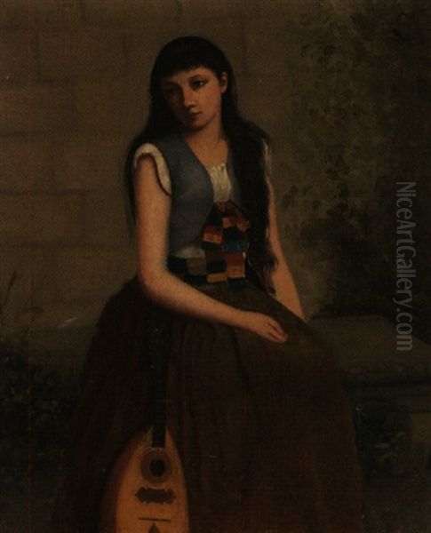 Jeune Femme A La Mandoline - view 1