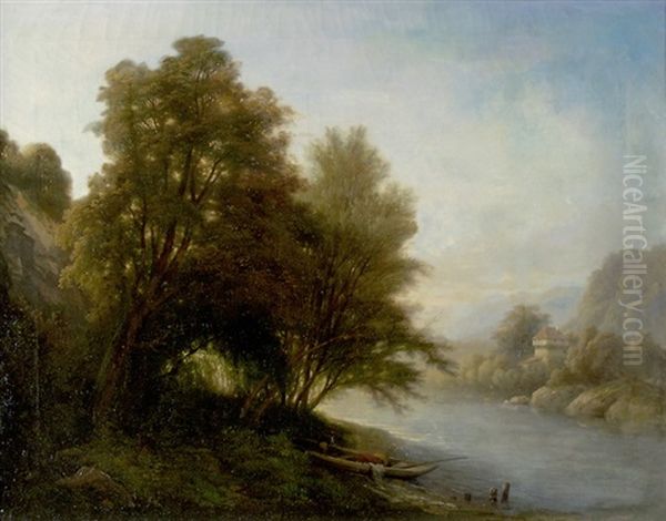 Flusslandschaft Mit Turm - view 1