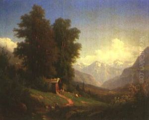 Berglandschaft Mit Figurenstaffage