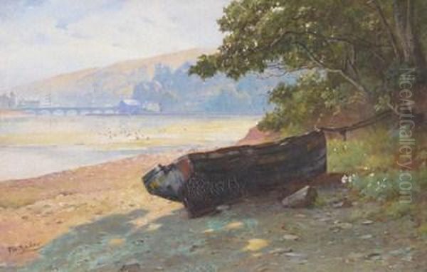 A Boat On The Shore At Low Tide, Possibly Cornwall - view 1