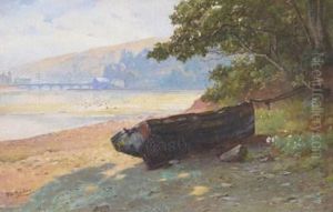 A Boat On The Shore At Low Tide, Possibly Cornwall A Boat On The Shore At Low Tide, Possibly Cornwall