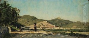 Paysanne Sur Un Chemin En Provence by Paul Camille Guigou