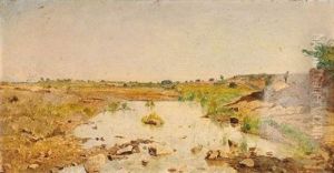 Vue D'une Riviere Dans Un Paysage Rocheux by Paul Camille Guigou