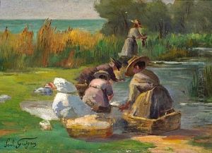 Women Washing Clothes By A Stream Women Washing Clothes By A Stream