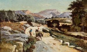 Route Provencale Au Mulet Bate by Paul Camille Guigou