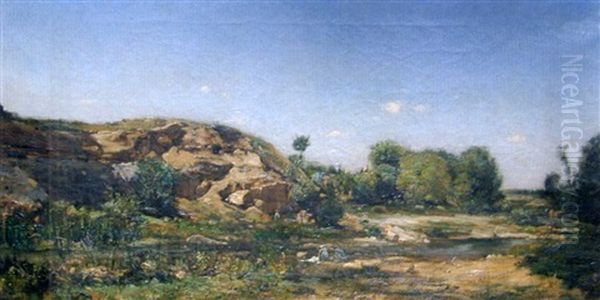 Lavandieres En Bord De Riviere, Pres Des Rochers - view 1