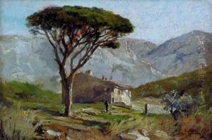 Silhouette Pres D'un Grand Pin by Paul Camille Guigou