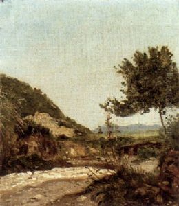 A Hilly Landscape by Paul Camille Guigou
