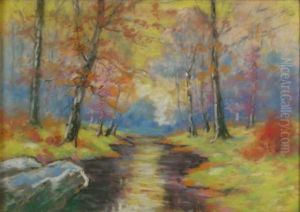 Autumn Landscapewith Creek by George Herbert Baker
