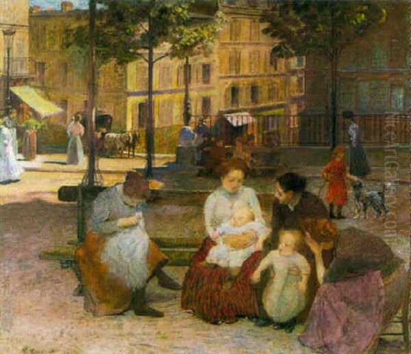 Jeunes Femmes Sur La Palce Ravignan A Montmartre - view 1
