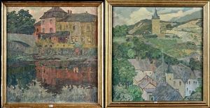 Vue De Vianden, Luxembourg (2 Works) by Maurice Guilbert