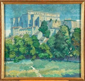 Vue Du Chateau De Grignan, Residence De La Marquise De Sevigne (drome) by Maurice Guilbert
