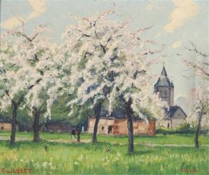 Pommiers En Fleurs Devant L"eglise De Canteleu Pommiers En Fleurs Devant L"eglise De Canteleu