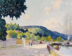 Sommertag Am Ufer Der Seine Bei Sahurs by Narcisse Guilbert