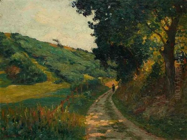 Sentier Au Soleil Couchant by Narcisse Guilbert