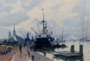Le Pont Transbordeur A Rouen by Narcisse Guilbert