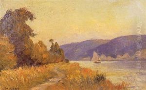 Les Bords De La Seine Aux Environs De Rouen by Narcisse Guilbert