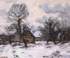 Ferme Sous La Neige Aux Environs De Rouen