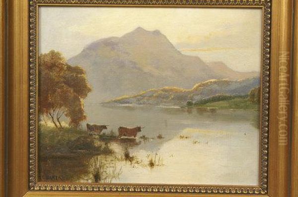 The Quiet River With Highland Cattle - view 1