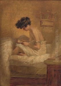 Jeune Fille Lisant by Albert Guillaume