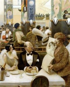 A La Coupole by Albert Guillaume