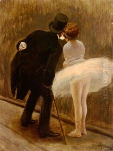 Le Trou Du Rideau by Albert Guillaume