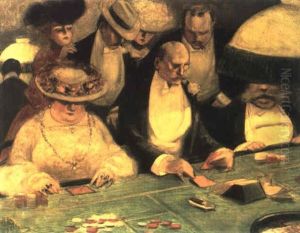 Black Jack Players In A Casino by Albert Guillaume