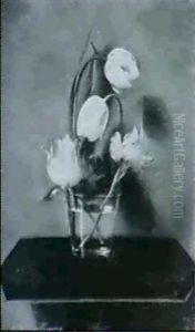 Still Life Of Tulips by Louis Mathieu Didier Guillaume