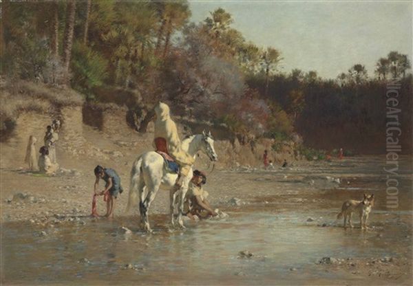 On The Bank Of The El Kantara River - view 1