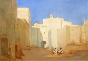 Rue Animee En Afrique Du Nord by Gustave Achille Guillaumet