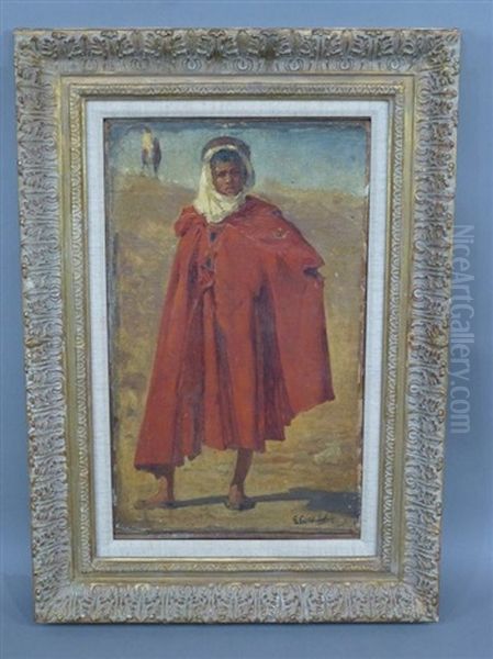 Portrait D'un Jeune Arabe En Pied, Portant Une Robe Rouge - view 1