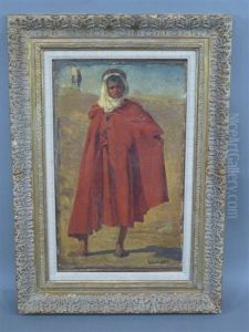 Portrait D'un Jeune Arabe En Pied, Portant Une Robe Rouge
