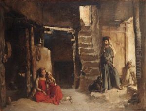 Interieur De Maison A Bou-saada by Gustave Achille Guillaumet