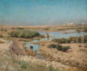 Enfants Au Bord De L'oued